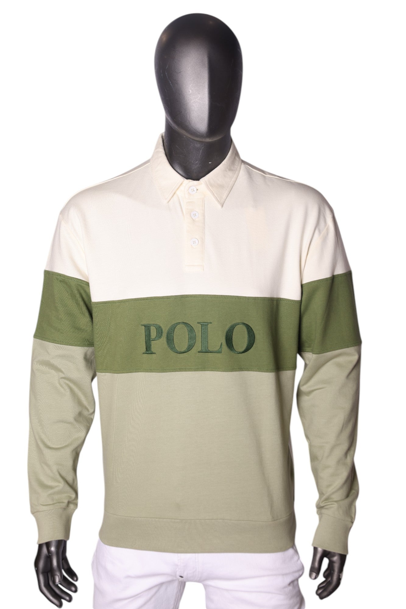 Polo Sweater Colour Block Green